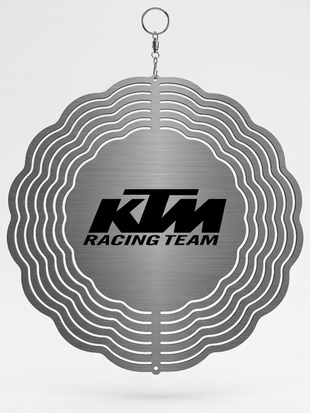 10" KTM Racing Team Kinetic Wind Spinner - Brushed Metal Hanging Yard Decor